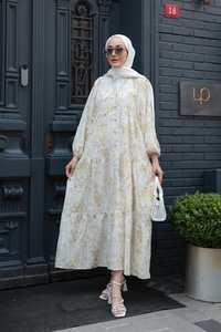 Pastoral Desen Elbise Sarı