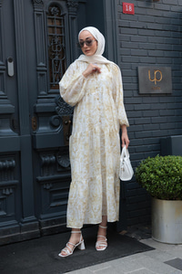 Pastoral Desen Elbise Sarı