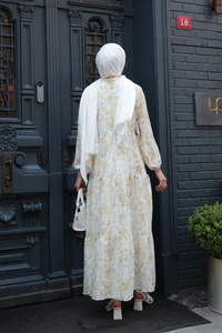 Pastoral Desen Elbise Sarı