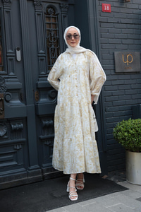 Pastoral Desen Elbise Sarı