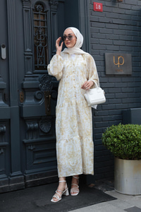 Pastoral Desen Elbise Sarı