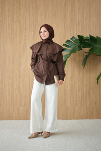 Pelerin Görünümlü Gömlek Kahverengi