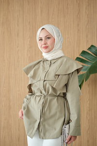 Pelerin Görünümlü Gömlek Küf Yeşil