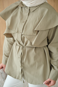 Pelerin Görünümlü Gömlek Küf Yeşil