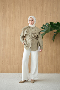 Pelerin Görünümlü Gömlek Küf Yeşil