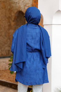 Pelerin Kol Gizli Düğmeli Gömlek Lacivert