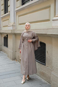 Pelerinli Elbise Yeşil