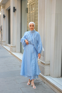 Pelerinli İkili Takım Mavi