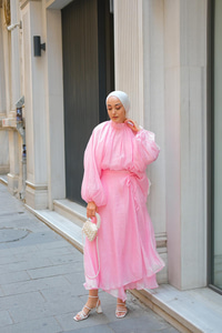 Pelerinli İkili Takım Pembe