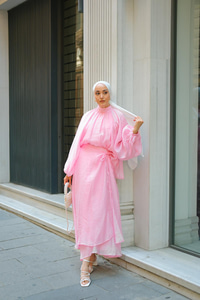 Pelerinli İkili Takım Pembe