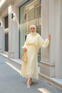 Pelerinli İkili Takım Sarı