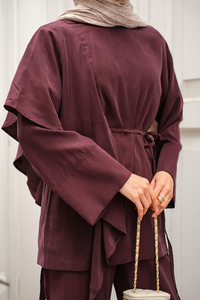 Pelerinli Modal Takım Bordo