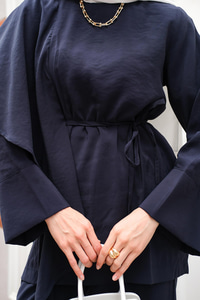 Pelerinli Modal Takım Lacivert