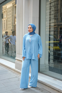 Pile Detay İkili Takım Mavi