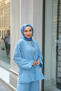 Pile Detay İkili Takım Mavi