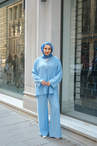 Pile Detay İkili Takım Mavi