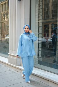 Pile Detay İkili Takım Mavi