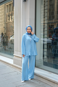 Pile Detay İkili Takım Mavi