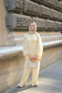 Pile Detay İkili Takım Sarı