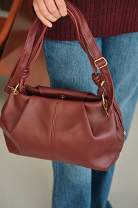 Pile Detay Omuz Çanta Bordo