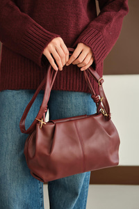 Pile Detay Omuz Çanta Bordo
