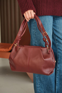 Pile Detay Omuz Çanta Bordo