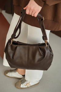 Pile Detay Omuz Çanta Kahverengi