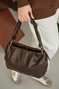 Pile Detay Omuz Çanta Kahverengi