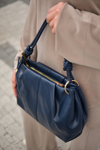 Pile Detay Omuz Çanta Lacivert