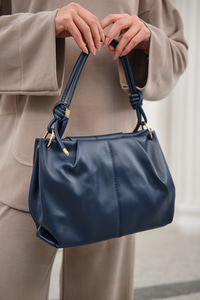 Pile Detay Omuz Çanta Lacivert