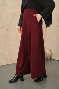 Pile Detay Pantolon Bordo