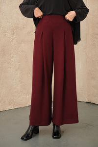 Pile Detay Pantolon Bordo
