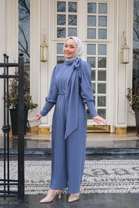 Pile Detay Tulum İndigo Mavi