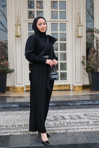 Pile Detay Tulum Siyah