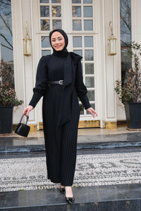 Pile Detay Tulum Siyah