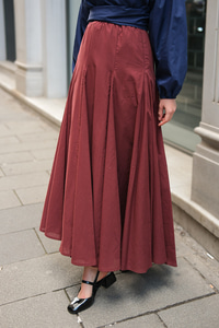 Pile Detaylı Vual Etek Bordo