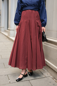 Pile Detaylı Vual Etek Bordo