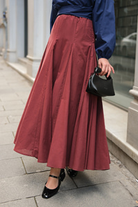 Pile Detaylı Vual Etek Bordo