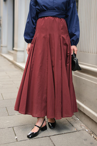 Pile Detaylı Vual Etek Bordo