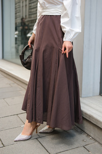 Pile Detaylı Vual Etek Kahverengi