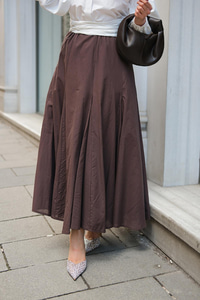 Pile Detaylı Vual Etek Kahverengi