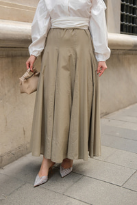 Pile Detaylı Vual Etek Küf Yeşil