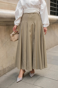 Pile Detaylı Vual Etek Küf Yeşil