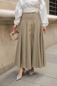 Pile Detaylı Vual Etek Küf Yeşil