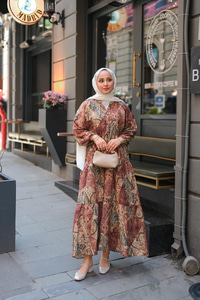 Pilea Luna Gipeli Elbise Açık Kahve