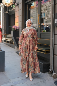 Pilea Luna Gipeli Elbise Açık Kahve