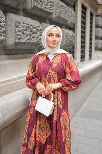 Pilea Luna Gipeli Elbise Bordo