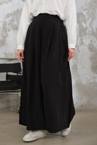 Pileli Bol Paça Pantolon Siyah