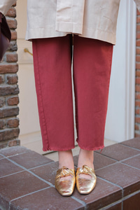 Pileli Ham Pantolon Bordo