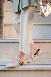 Pileli Ham Pantolon Krem